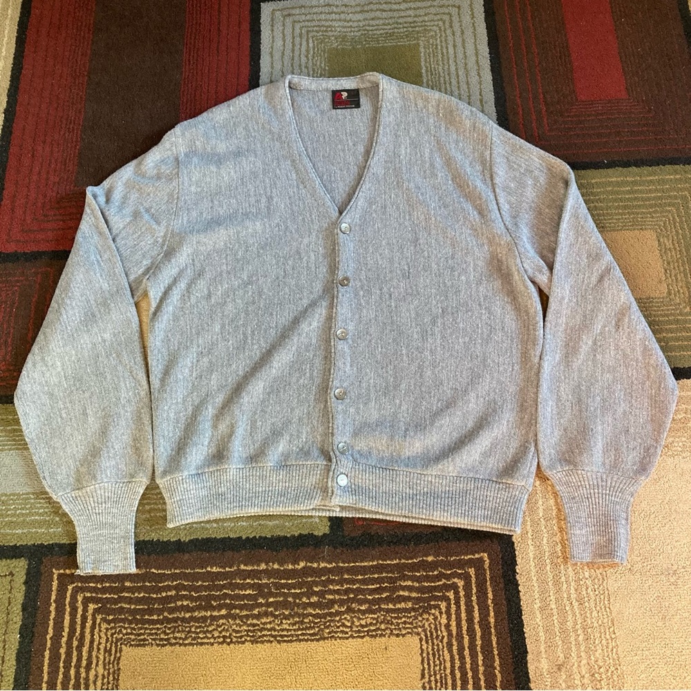 Vintage Arnold Palmer by Robert Bruce Cardigan Men's L Orlon Acrylic USA Made